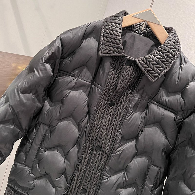 Casual Black Splicing Padded Jacket