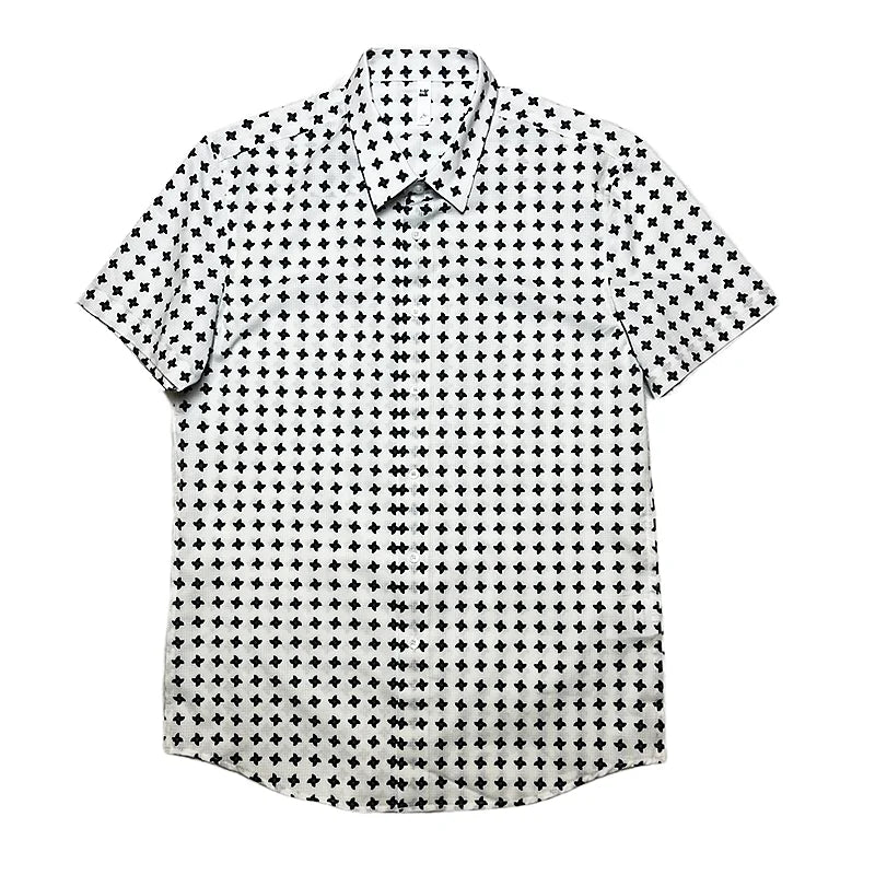 Geometric Print Short-Sleeved Shirt