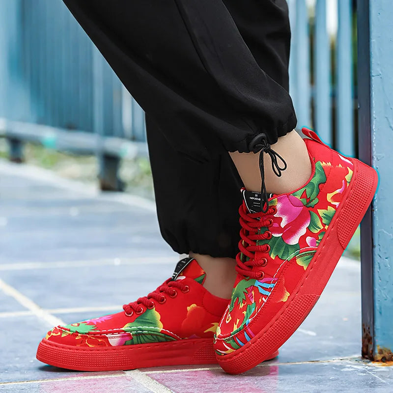 Fashion Big Flower Pattern Sneakers