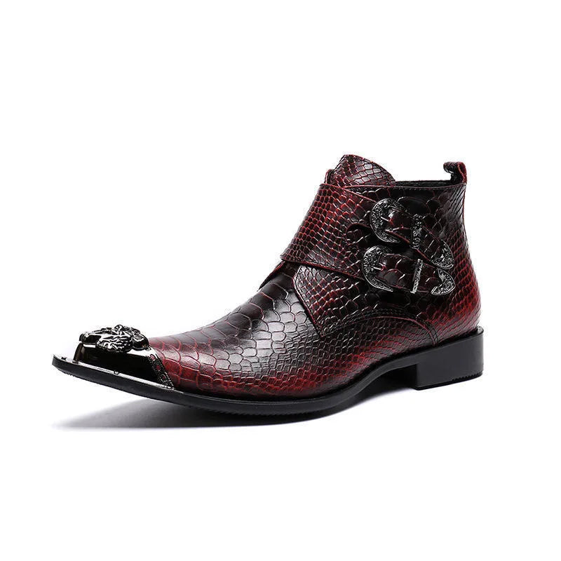 Premium Genuine Leather Metal Appliques Boots
