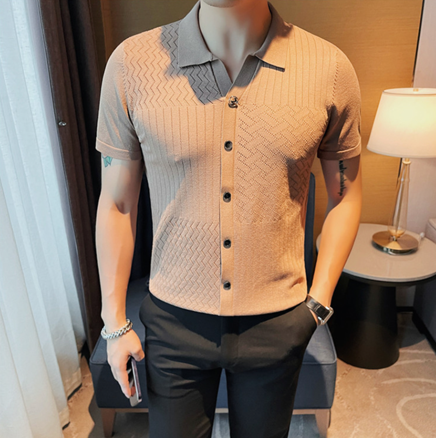 Casual Slim Fit Knitted Polo Shirt