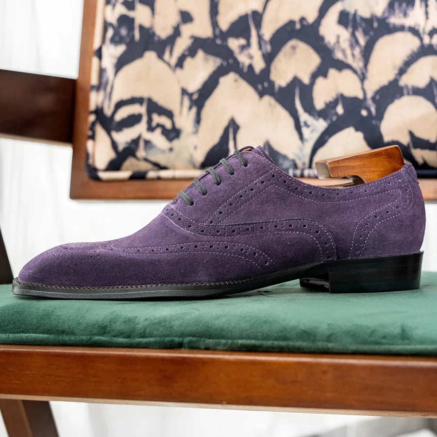 Elegant Men's Suede Oxford Shoes