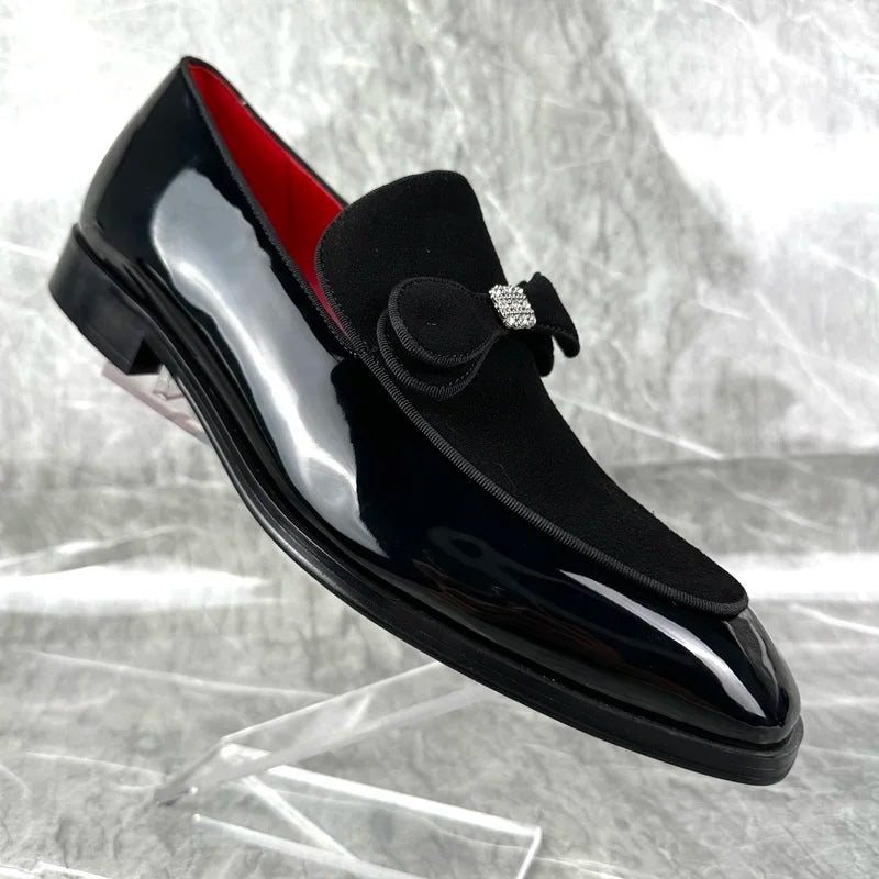 Bowtie Dress Black Patent Leather Loafers