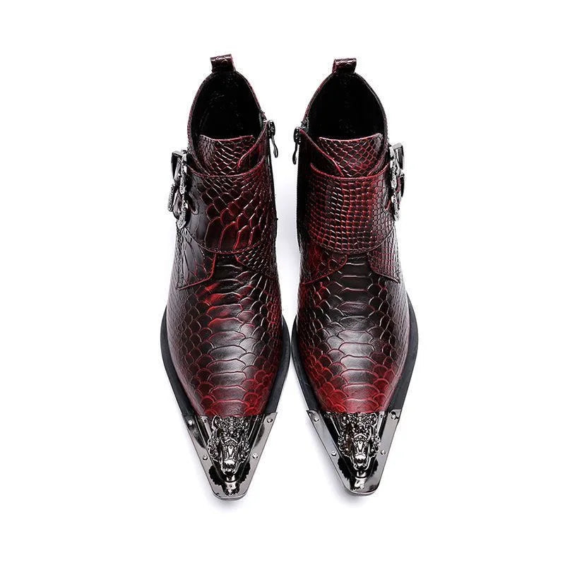 Premium Genuine Leather Metal Appliques Boots
