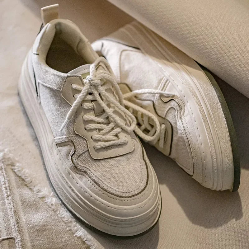 Beige Vintage Classic Comfortable Sneakers
