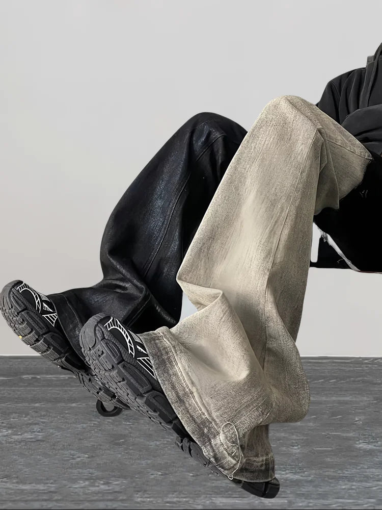 Y2K Fashion Patchwork Old Flare Jeans