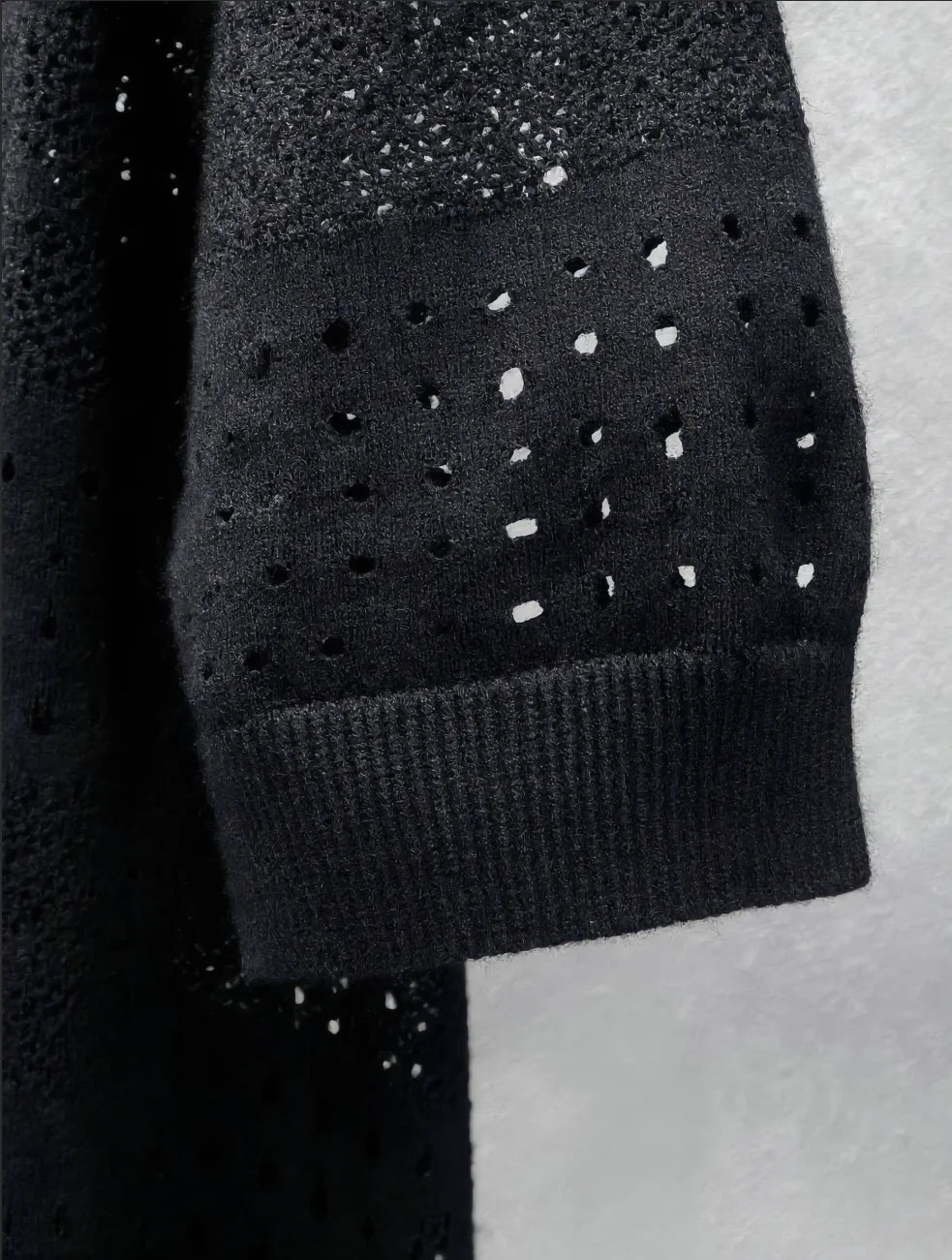 Breathable Hollow Out Knit Polo Shirt