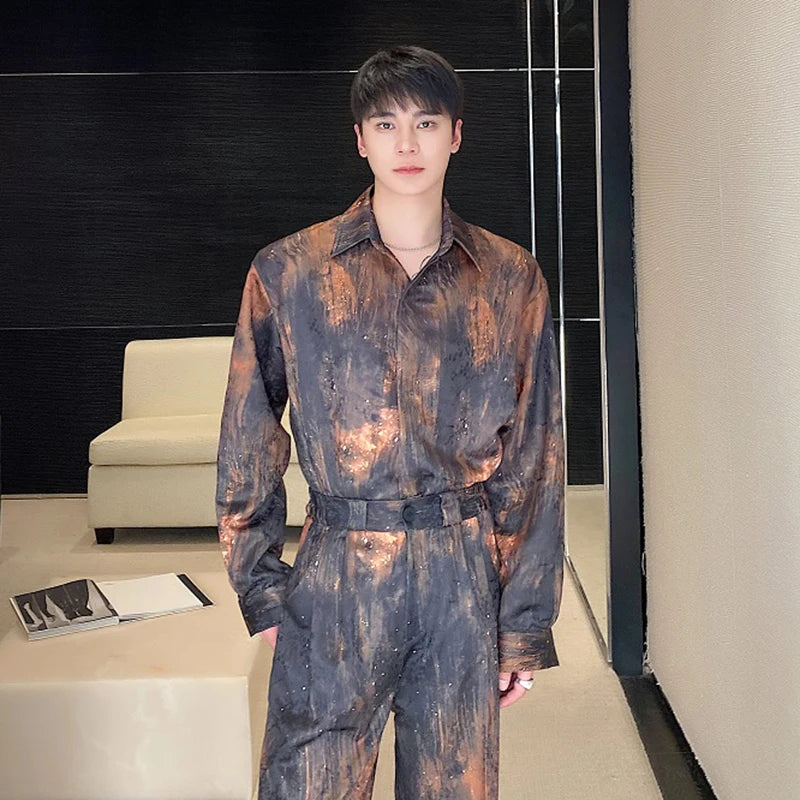 Jacquard Tie Dyed Design Pants Set