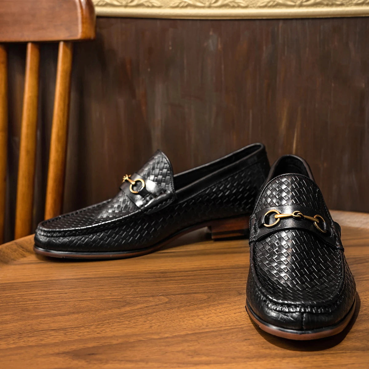 Handwoven Leather Horsebit Loafers