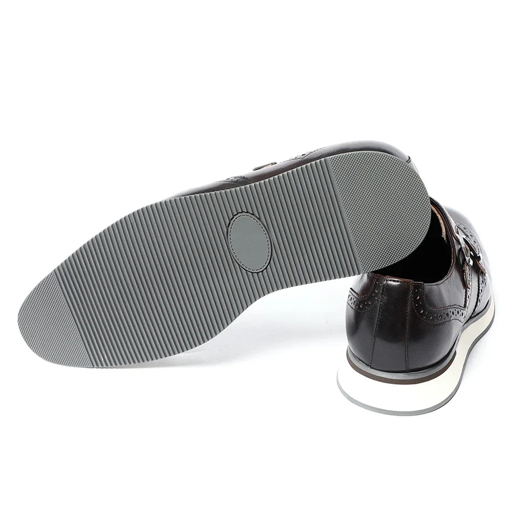 Double Buckle Monk Strap Shoes