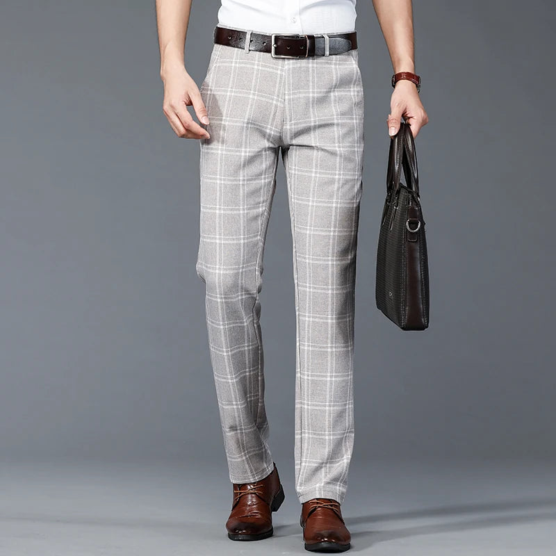 Plaid Pattern Regular Fit Trousers