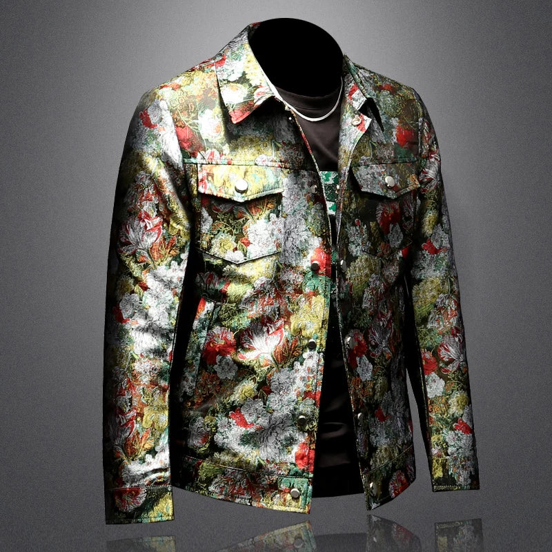Floral Casual Jacquard Long Sleeve Jacket