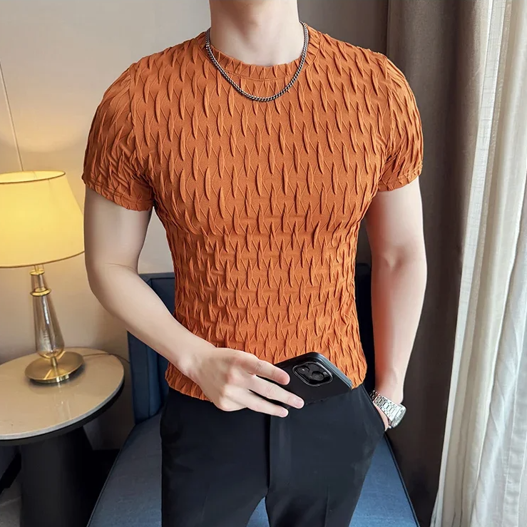 O-Neck Slim Fit Elastic Casual T-Shirt