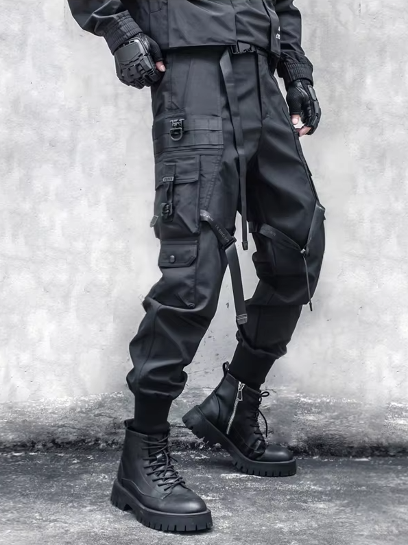 Black Tactical Tech wear Cargo Pants