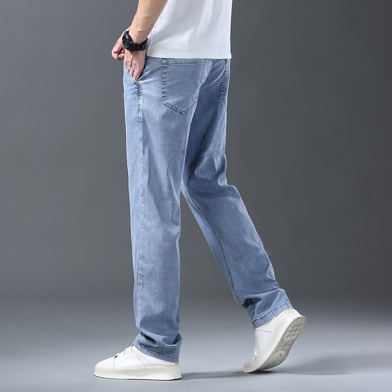 Lyocell Ice Silk Straight Denim Jeans