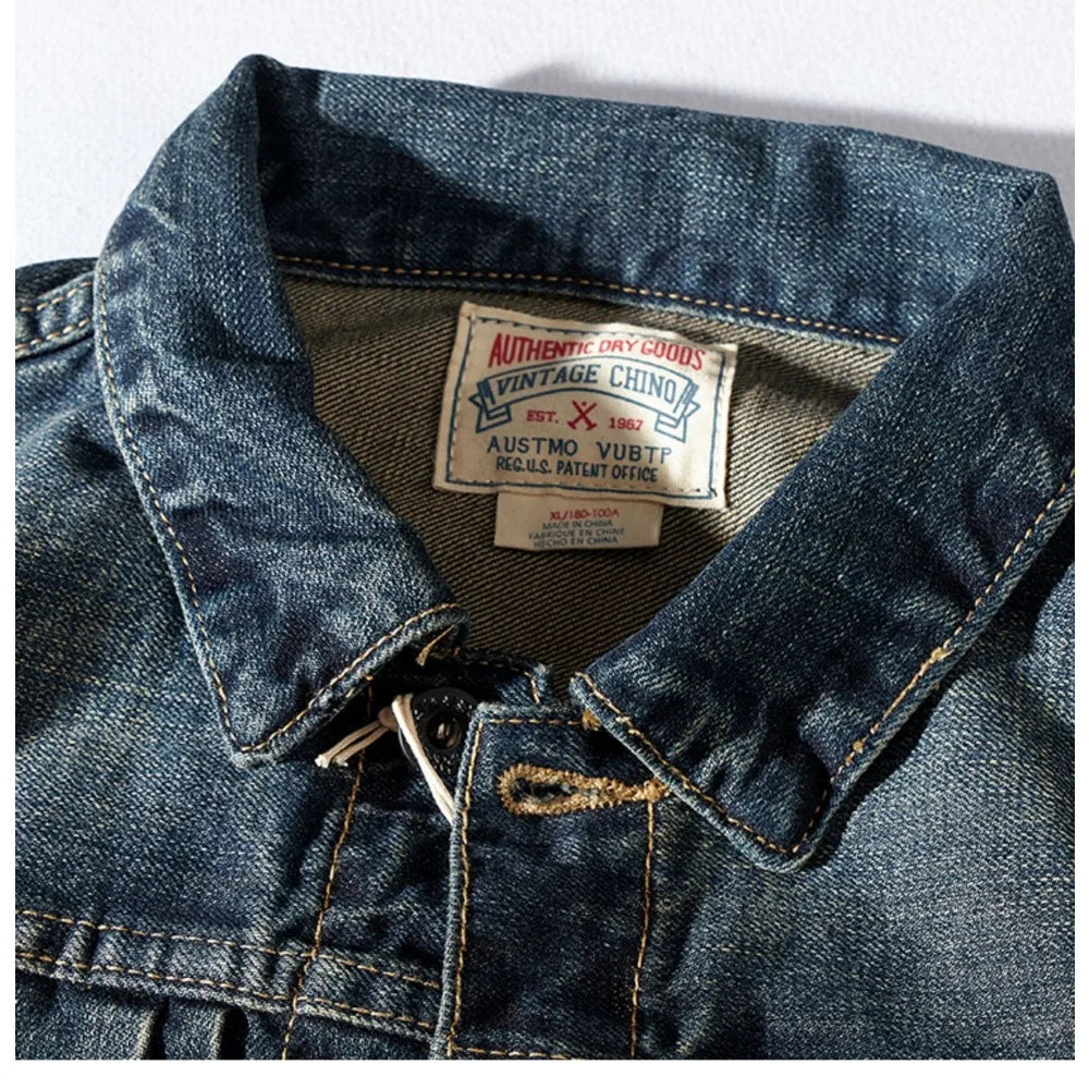 Retro Patchwork Pockets Denim Jacket