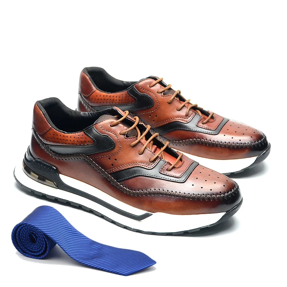 Comfortable Non-Slip Men's Oxford Leather Sneakers