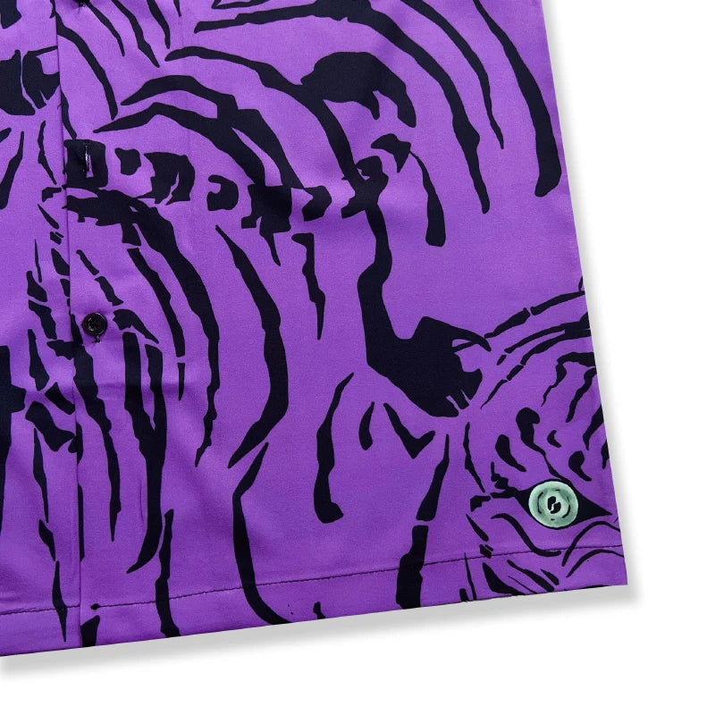 Dark Purple Tiger Hawaiian Shirt