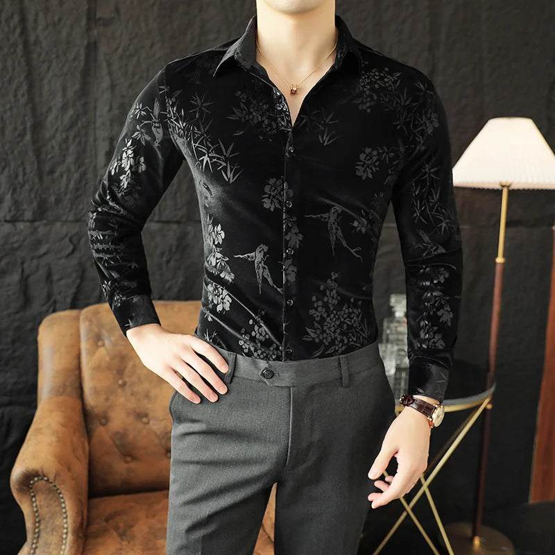 Luxury Style Velvet Slim Fit Shirt