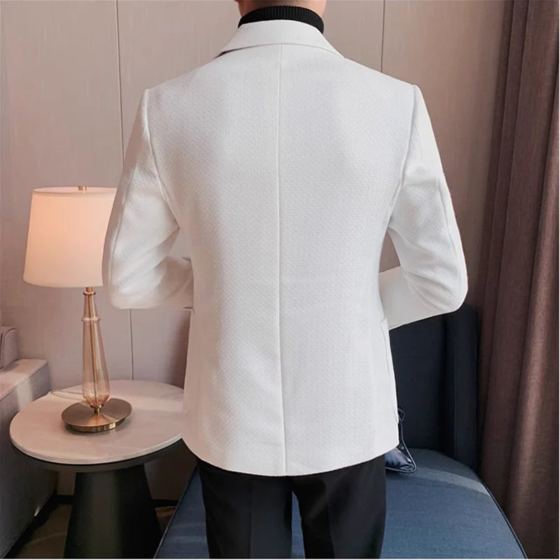Stylish Textured Tuxedo Blazer