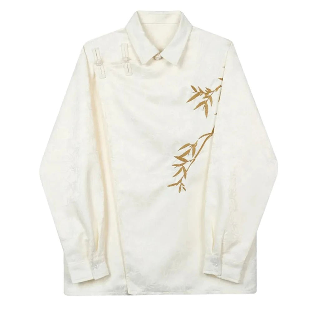 Vintage Chinese Jacquard Embroidered Shirt