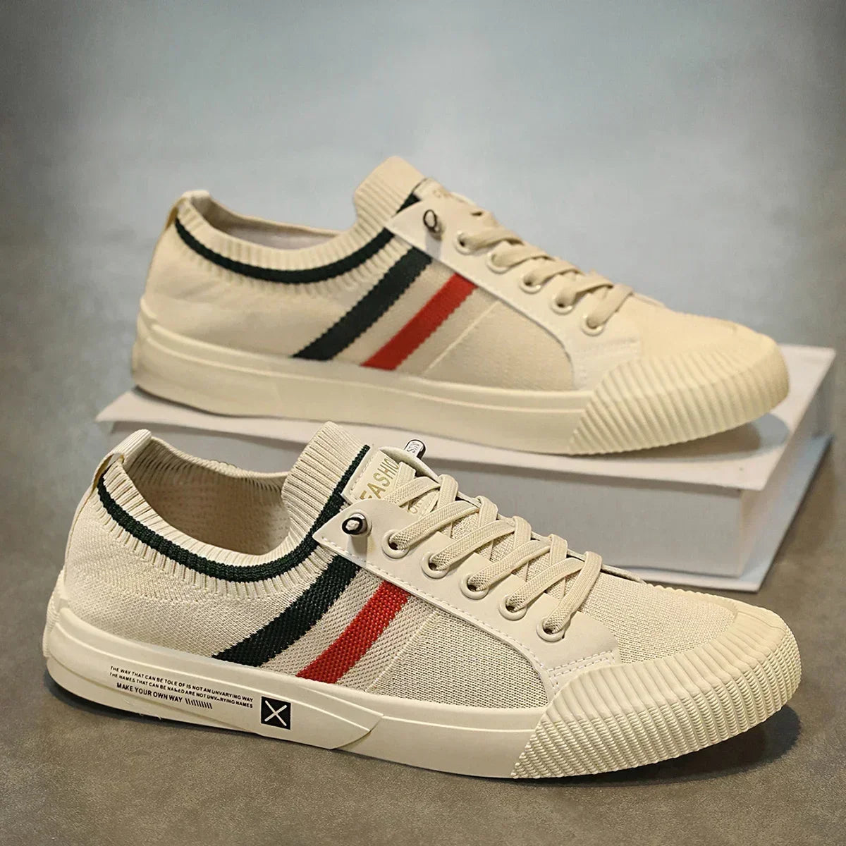 Lines Fabric Low-Top Sneakers