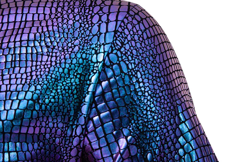 Solid Shiny Snake Pattern T-Shirt