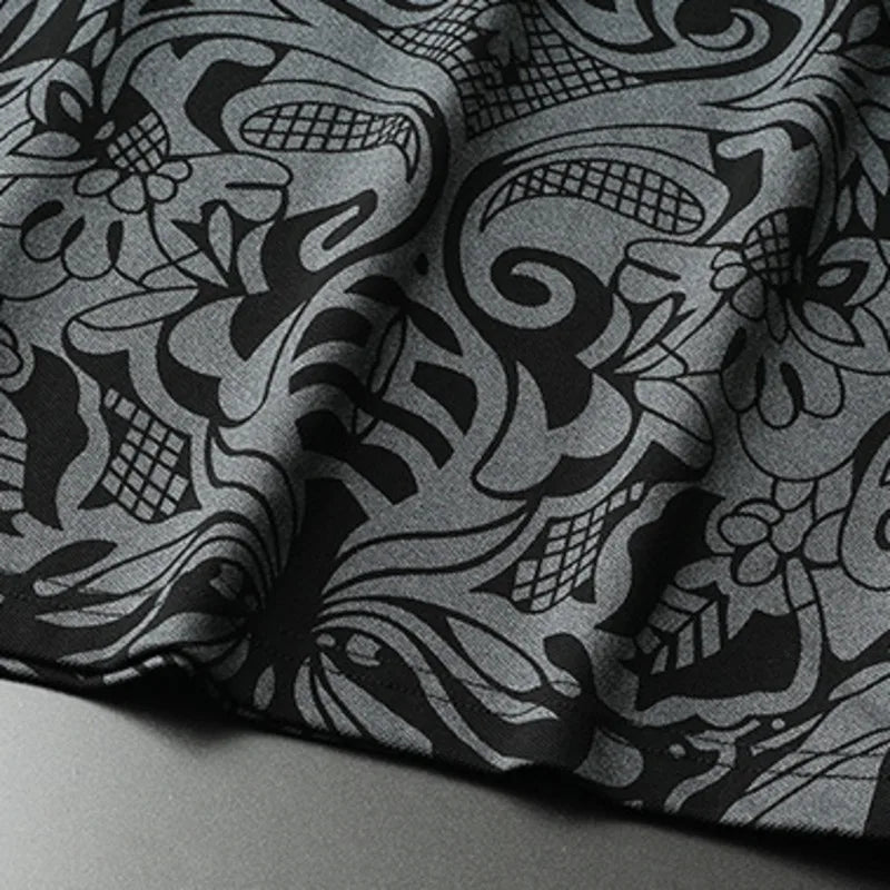 Geometric Pattern Polyester Polo Shirt