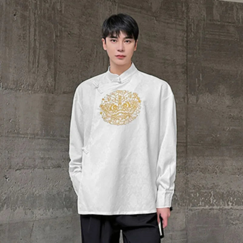 Fashion Chinese Embroidered Dragon Shirt