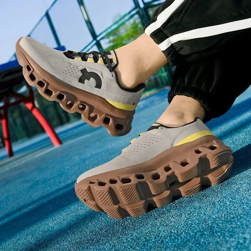Hollow Rubber Sole Mesh Running Sneakers