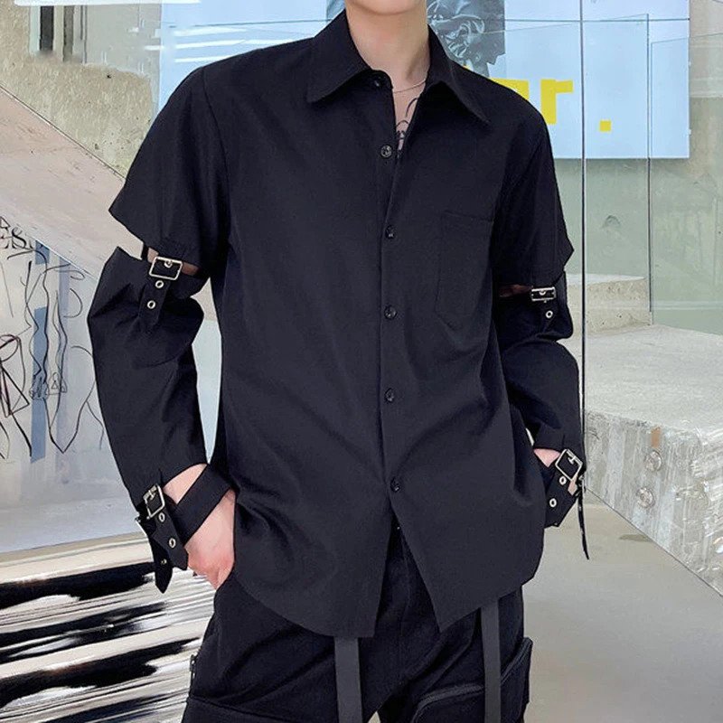 Metal Strap Long Sleeve Shirt