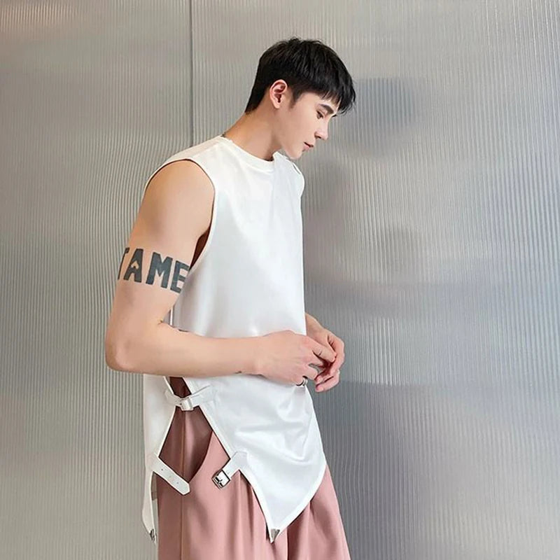 Adjustable Button Buckle Design T-Shirt