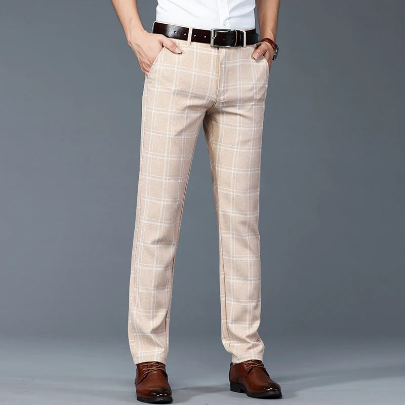 Plaid Pattern Regular Fit Trousers