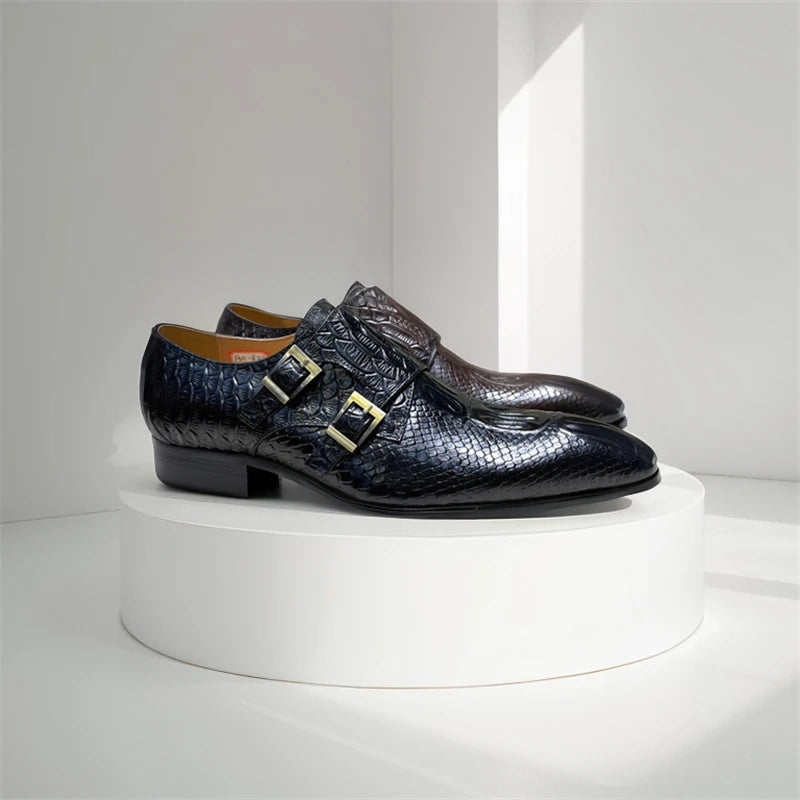 Formal Double Buckle Monk Shoes