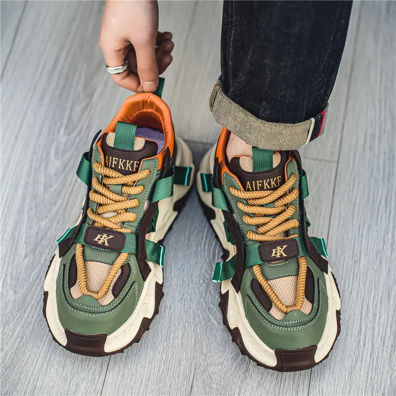 Color Blocking Thick Sole Canvas Sneakers