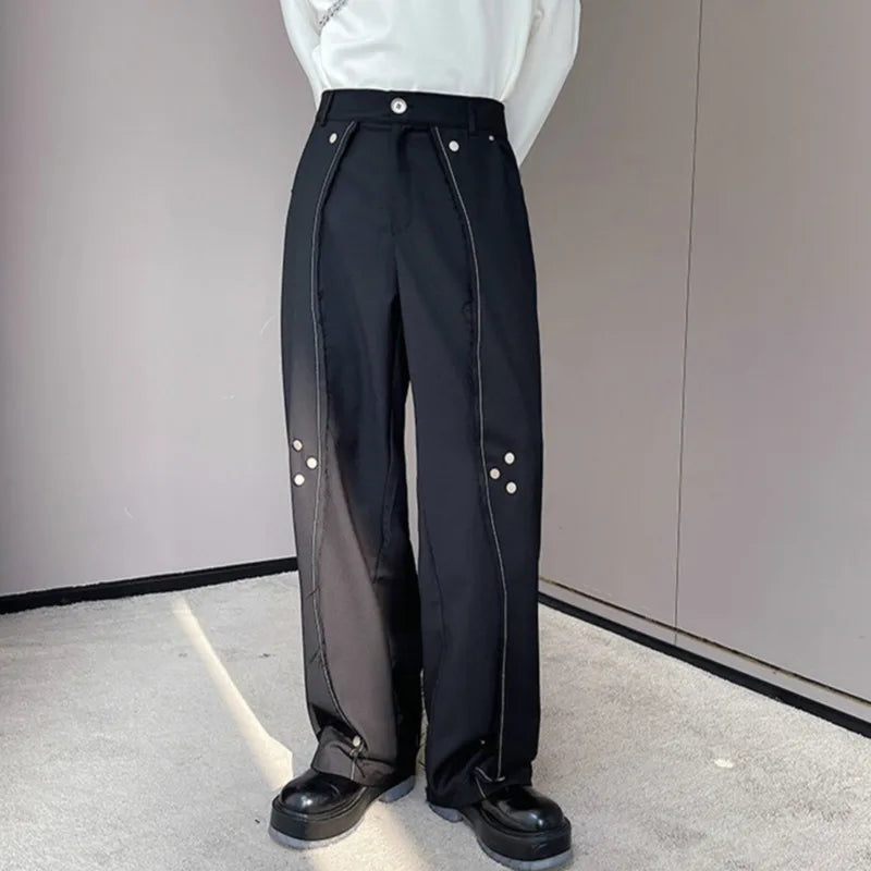 Chic Multi-Metal Buckle Niche Design Pants