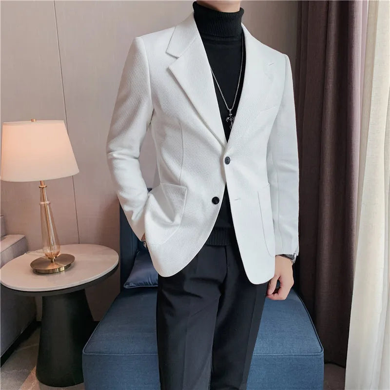 Stylish Textured Tuxedo Blazer