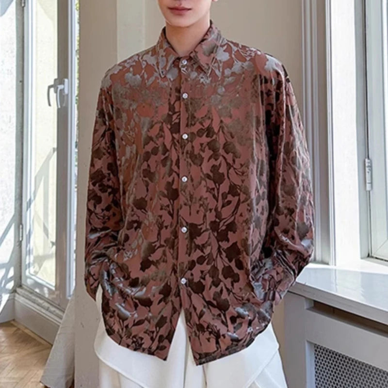 Floral Printed Turn-down Collar Shirt