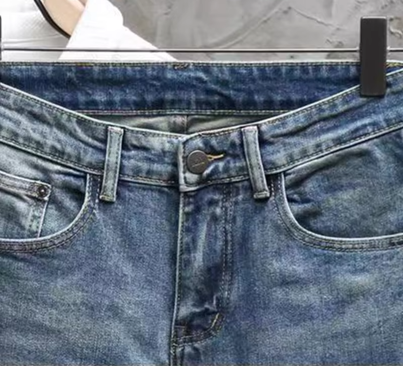 Stonewashed Casual Patchwork Denim Jeans