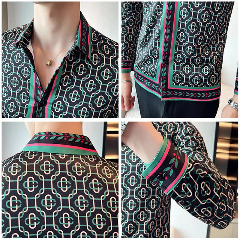 Fashion Striped Printed Fit Shirt