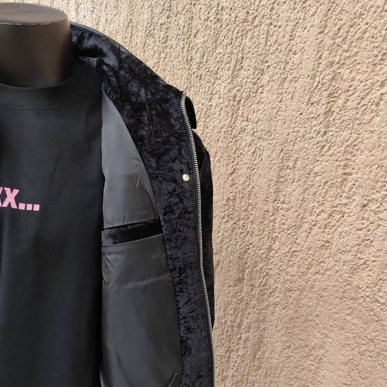 Solid Patchwork Collar Bomber Jacket