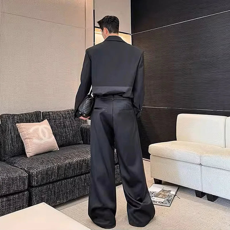 Black Loose Fit Blazer Suit