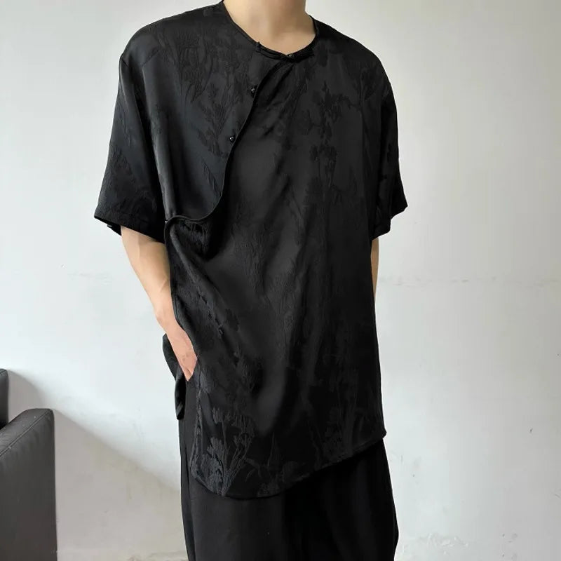 Jacquard Satin Knot Short Sleeve T-Shirt