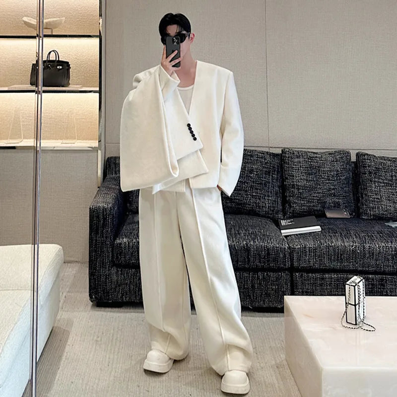 Shawl Neckerchief Loose Fit Pants Set