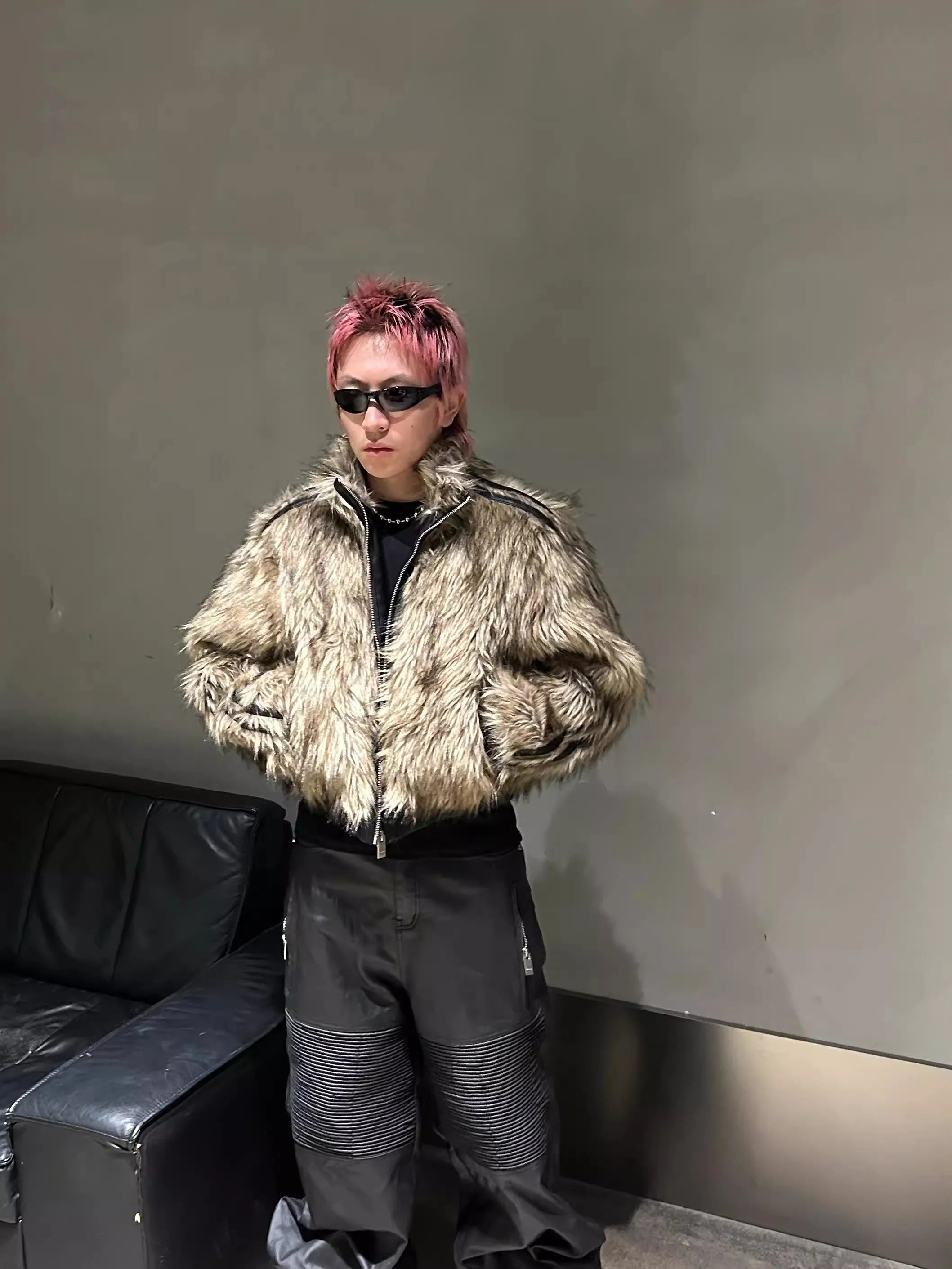 Thick Warm Reversible Faux Fur Jacket