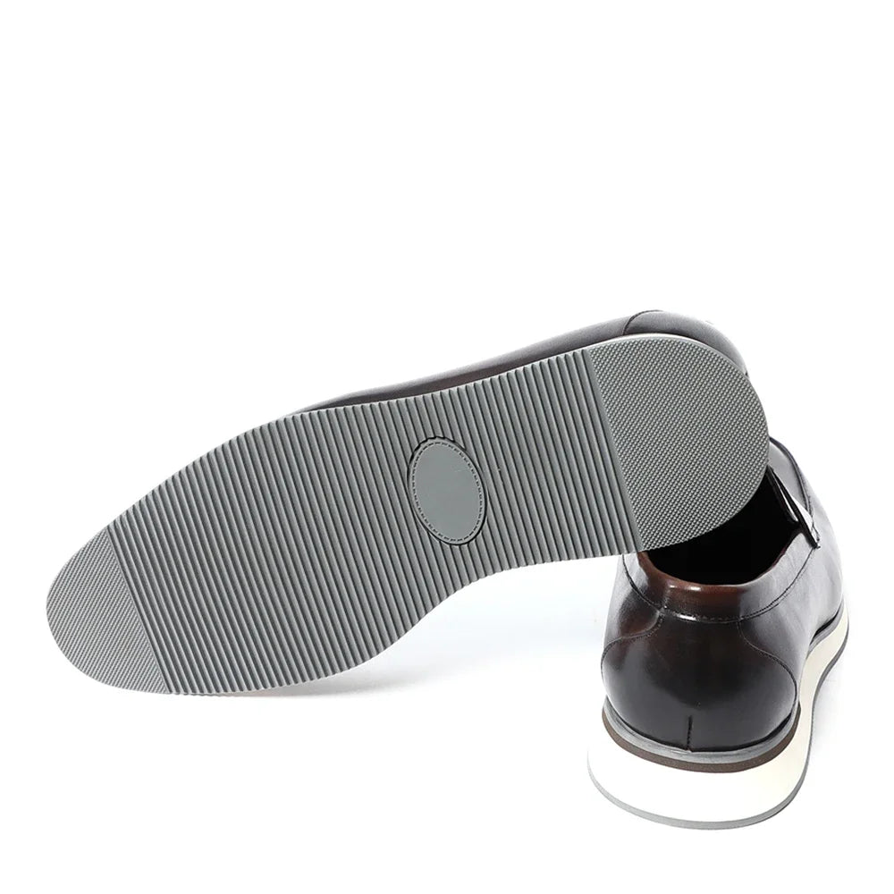 Genuine Leather Tassel Penny Loafers