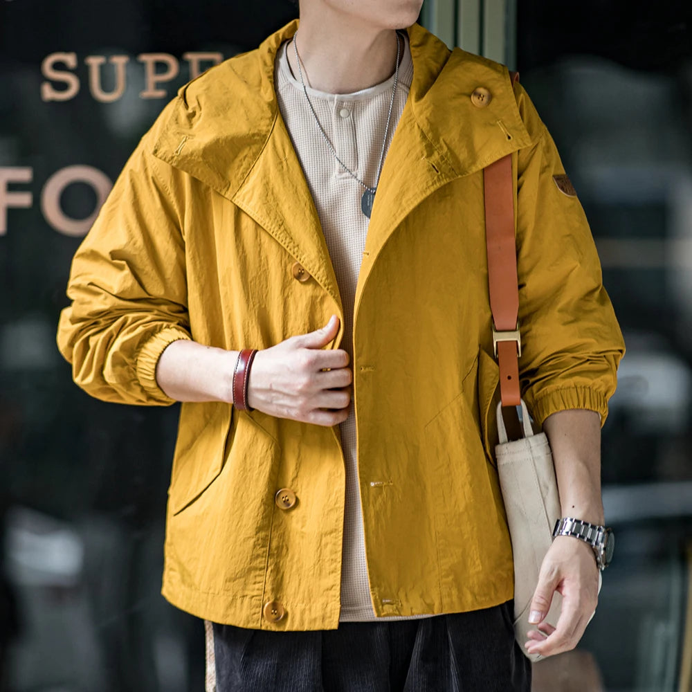 Solid Color Thin Hooded Jacket