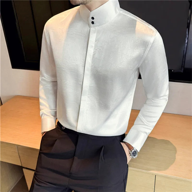 Stand Collar Wrinkle-Free Breathable Shirt