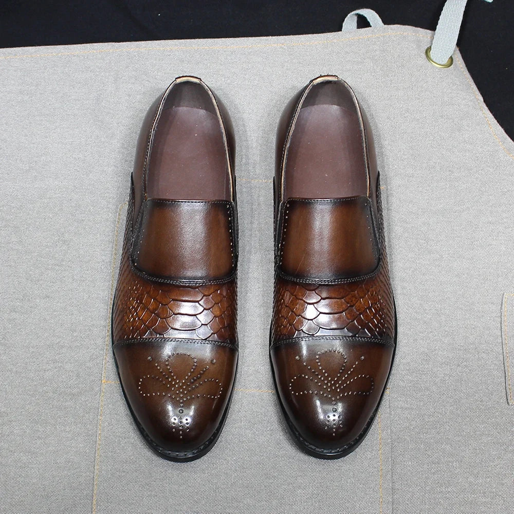 Crocodile Print Slip-On Office Dress Loafers