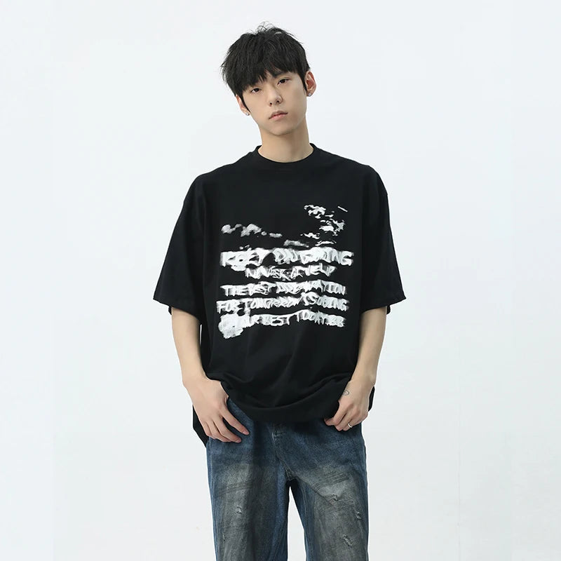 Trend Printing Round Neck Casual T-Shirt